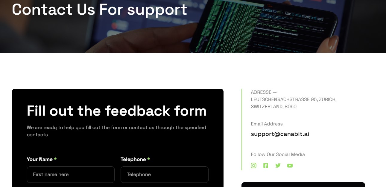 CanaBit.AI Contact Page