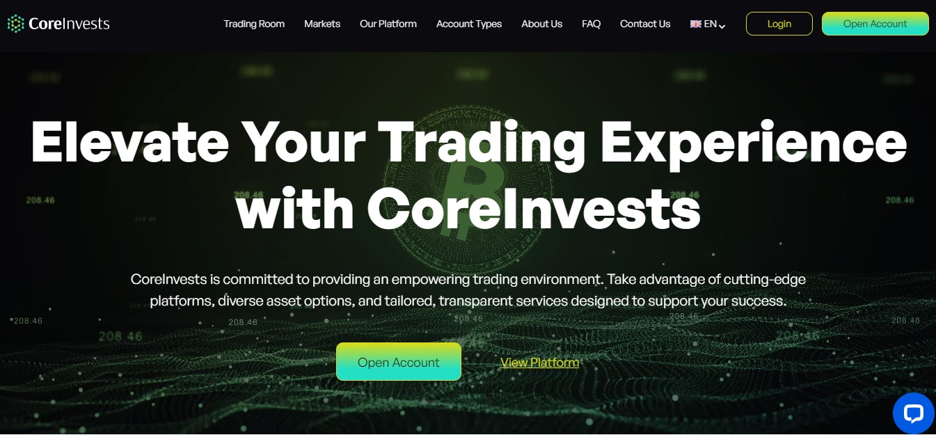 CoreInvests Homepage 